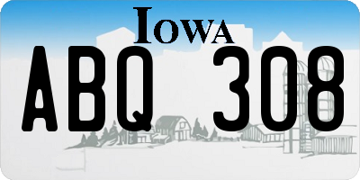 IA license plate ABQ308