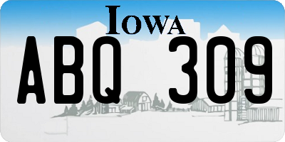 IA license plate ABQ309
