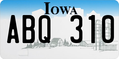 IA license plate ABQ310