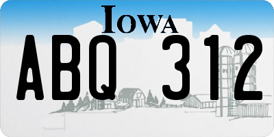 IA license plate ABQ312