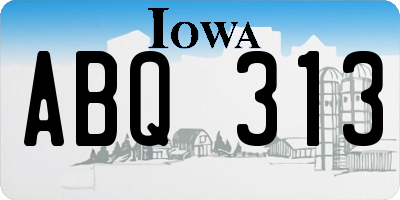 IA license plate ABQ313