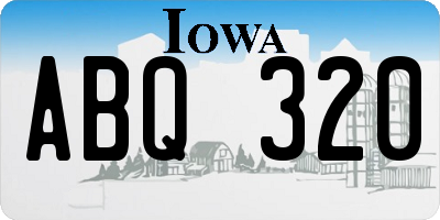 IA license plate ABQ320