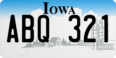 IA license plate ABQ321