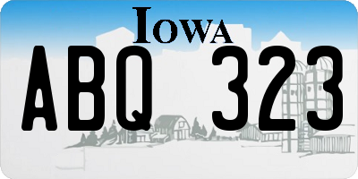 IA license plate ABQ323