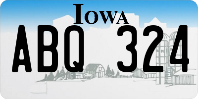 IA license plate ABQ324