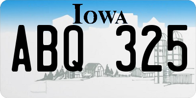 IA license plate ABQ325