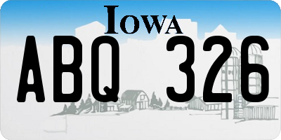 IA license plate ABQ326