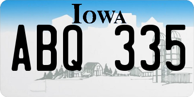 IA license plate ABQ335