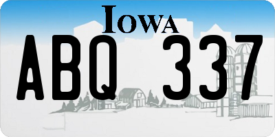 IA license plate ABQ337