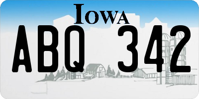 IA license plate ABQ342
