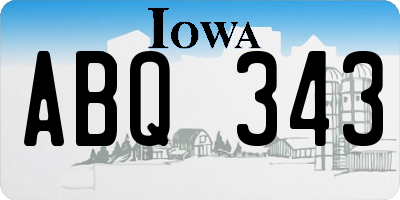 IA license plate ABQ343