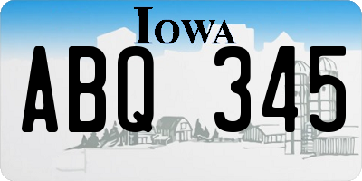 IA license plate ABQ345