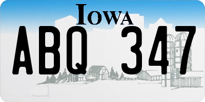 IA license plate ABQ347