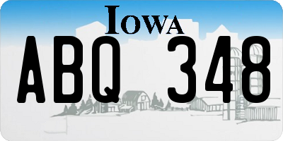 IA license plate ABQ348