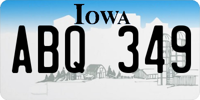 IA license plate ABQ349
