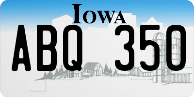 IA license plate ABQ350