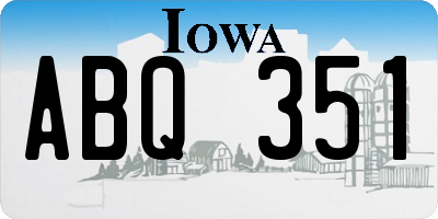 IA license plate ABQ351