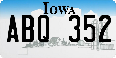 IA license plate ABQ352