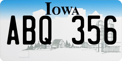 IA license plate ABQ356