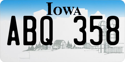 IA license plate ABQ358
