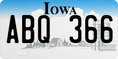 IA license plate ABQ366