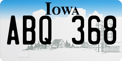 IA license plate ABQ368