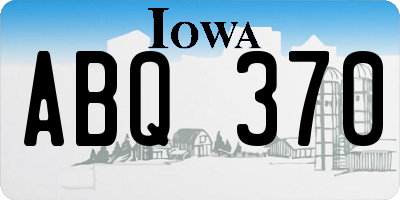 IA license plate ABQ370