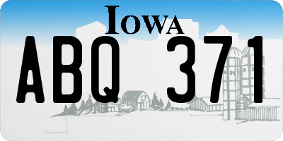 IA license plate ABQ371