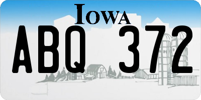 IA license plate ABQ372