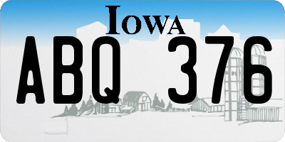 IA license plate ABQ376