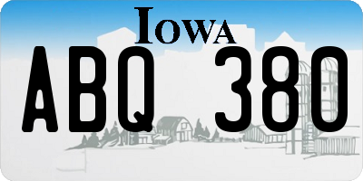 IA license plate ABQ380