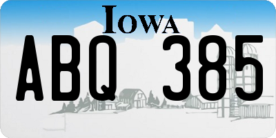 IA license plate ABQ385