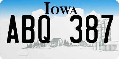 IA license plate ABQ387
