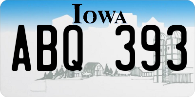 IA license plate ABQ393