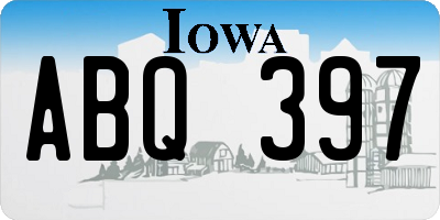 IA license plate ABQ397