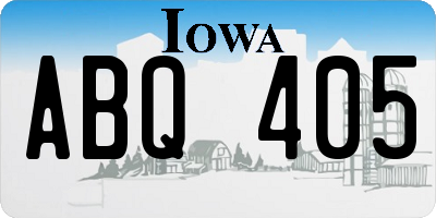 IA license plate ABQ405