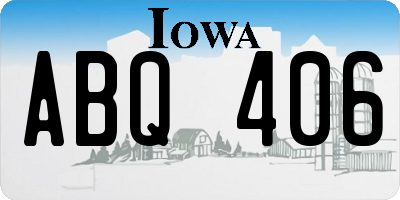 IA license plate ABQ406