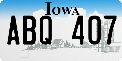 IA license plate ABQ407