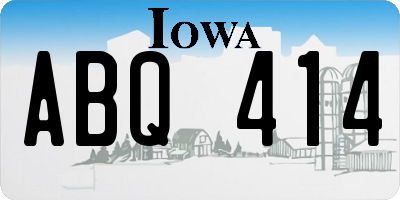 IA license plate ABQ414