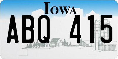 IA license plate ABQ415
