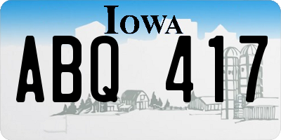 IA license plate ABQ417