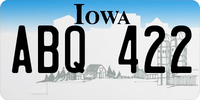 IA license plate ABQ422