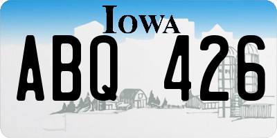IA license plate ABQ426