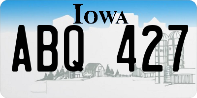 IA license plate ABQ427