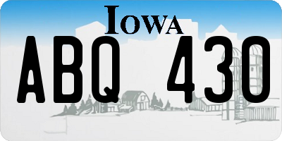 IA license plate ABQ430