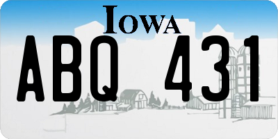 IA license plate ABQ431