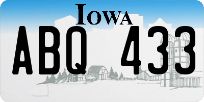 IA license plate ABQ433