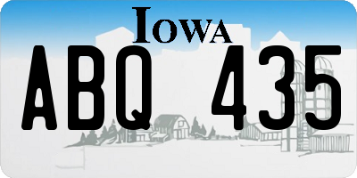 IA license plate ABQ435