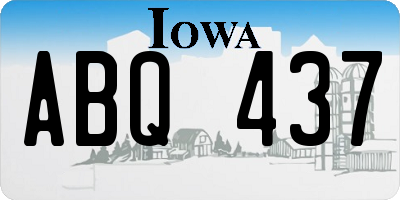 IA license plate ABQ437