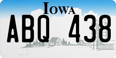 IA license plate ABQ438